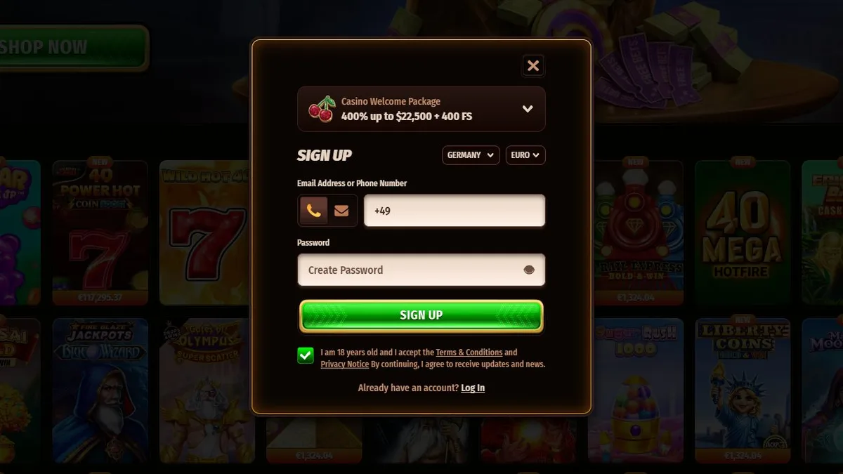 Westace slots library and game selection